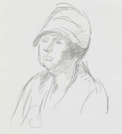 woman in a cloche hat